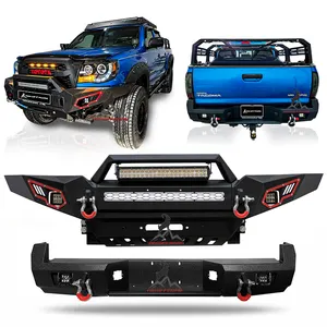 4x4 fora da estrada pickup bull fardo com luz led farol de trincados frente amortecedor traseiro para-toyota tacoma 2005-2015