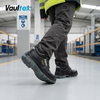 Bottes de sécurité de marque Vaultex Anti-statique Résistant à la chaleur S3 SRC Chaussures de travail sécurisées Bottes de sécurité en cuir de vache avec embout en acier