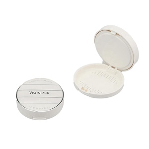 Trucco cosmetico Packaging Logo personalizzato bianco specchio compatto Logo all'ingrosso compatto per le donne arrossire stampa <span class=keywords><strong>in</strong></span> <span class=keywords><strong>polvere</strong></span> rotonda - Product Image 1