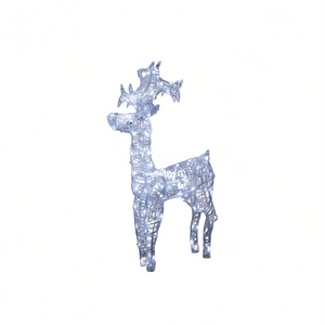 Acrylic Reindeer <b>Christmas</b> Figurine With 90 Cold White <b>LEDs</b>, 39.4" Tall Modern Festive <b>Decoration</b> For Living Room - Product Image 1
