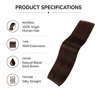 Extensions de cheveux naturels vierges Remy à texture européenne, tissage papillon, invisibles, sans couture, XO Weft, Salon Pro Choice