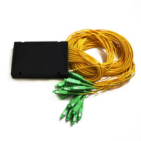 Splitter Serat Optik PLC SM Single Mode Pasif 1x16 SC APC ABS Cassetted, Konektor Optik untuk FTTH di Panel Patch ODF FTTX