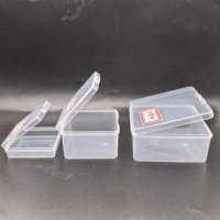 Boîte d'emballage en plastique avec couvercle à charnière pour emballage de cartes de visite