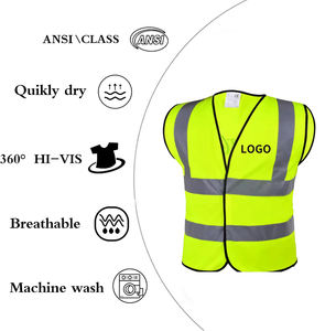 Alta visibilidade ANSI classe 2 exterior confortável tecido respirável segurança do trabalho colete reflexivo - Product Image 3