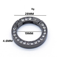 Anneau à ressort en alliage de zinc brillant anneau de saut ouvert clouté en diamant pour bricolage artisanat et porte-clés