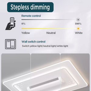 Quạt <span class=keywords><strong>LED</strong></span> im lặng hiện đại điều khiển từ xa ba màu gió mạnh chống nhấp nháy không có cánh quạt phòng khách phòng ngủ phòng ăn Đèn quạt - Product Image 4