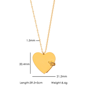 Collana con Ciondolo a Cuore Personalizzabile in Acciaio Inossidabile Placcato Oro, Impermeabile, con Lettera Incisa, Regalo per Donne - Product Image 6