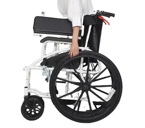 Verstellbare Leder armlehne Abnehmbares Vorderbein Leichter zusammen klappbarer manueller Rollstuhl des Heim krankenhauses