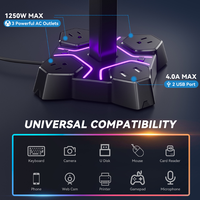 Station de Base de Charge Universelle pour PS5/PS4/Xbox RGB Gamepad RGB Éclairage Coloré Support de Rangement pour Écouteurs