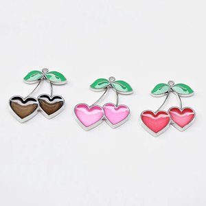 Pendentif cœur cerise en alliage de zinc et résine époxy pour la fabrication de boucles d'oreilles, accessoires de bijouterie GJ187 - Product Image 3