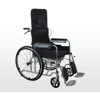 Fauteuil roulant de voyage léger et portable pour personnes handicapées, fauteuil roulant manuel pliable fonctionnel avec dossier inclinable