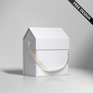 Boîte cadeau en papier rigide en forme de maison de luxe personnalisée avec fermeture magnétique à poignée en <span class=keywords><strong>ruban</strong></span> emballage en carton pliable - Product Image 6