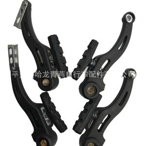Frein à disque V-brake noir pour vélo, corps en aluminium forgé, plaquettes en composite métallique, freins avant et arrière réglables - Product Image 4