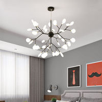 Nordique Moderne Feuille Led Lustre Spoutnik Firefly Pendentif Lumière Réglable Intérieur Suspendu Plafonnier