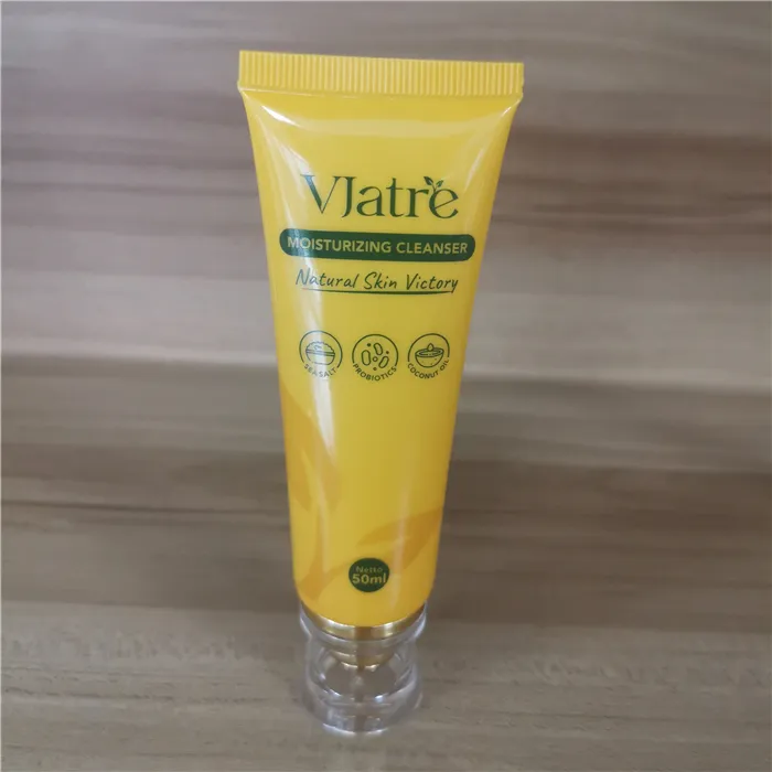 Custom 50ml Empty Plastic Cosmetic Packing Tube Cosmetic Soft Squeeze Tube with Acrylic Lid