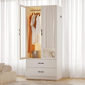 GỖ ĐÔI phòng ngủ tủ quần áo tủ được xây dựng trong tủ quần áo freestanding tủ quần áo hệ thống với ngăn kéo - Product Image 2