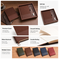 Ensemble de carnets de notes de luxe A5 pour affaires, 4 pièces, couverture en cuir avec logo personnalisé, ensemble de stylos cadeaux, ensemble de papeterie promotionnelle 8/16/32 Go