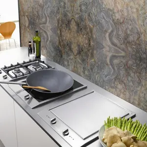 Pierre naturelle importée du style brésilien, quartz de couleur, pour mur et comptoir de cuisine