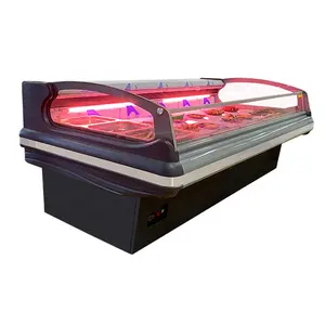 Length Custom Commercial Open Top Frozen Meat Refrigeration Equipment Display Freezer Refrigerator