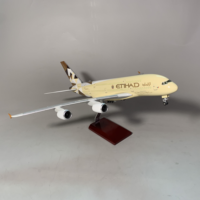 Modèle d'avion Airbus A380 d'Etihad Airways, vente en gros OEM, échelle 1/160, taille 46 cm, cadeau d'affaires, collection artisanale
