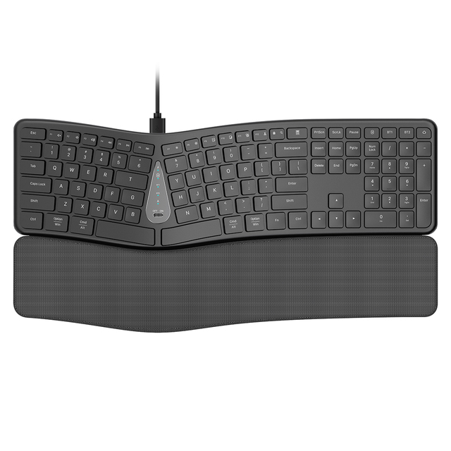 Large Size Keyboard with Cushioned Wrist Palm Rest 111 Keys Mute Silent Office Computer Teclado Inalambrico Ergonomic Keyboard