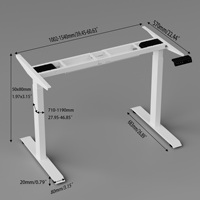 Cadre de bureau debout réglable en hauteur manuel en acier inoxydable, ergonomique, durable et moderne, avec plateau en bois – Facile à maniveler, économique