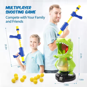 Gioco educativo di tiro al bersaglio di dinosauro <span class=keywords><strong>con</strong></span> pompa ad aria pistola punteggio LCD Record e palle di schiuma di plastica regalo per bambini - Product Image 2