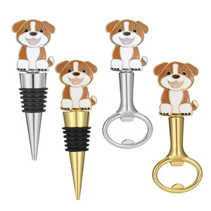 Ensemble de 2 bouchons de bouteille de vin en forme de chiot, accessoires de vin pour sceller les bouteilles, idéal pour un cadeau de fête - Product Image 1