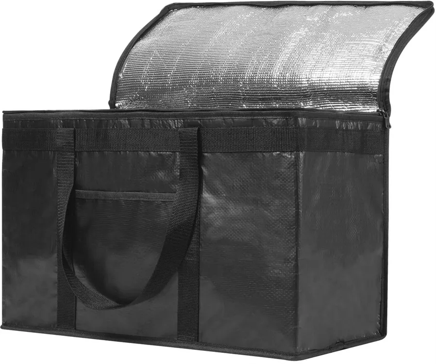 Home Insulated aluminum foil Custom Large Heavy Duty Strengthened Side Handles Cooler Bag Washable Collapsible ice cooling