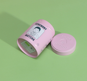 Customized pink Food Grade Empty Matcha Tin Jar Eco Friendly <strong>Metal</strong> Tea Tin Box Canister Round Airtight Tin <strong>Packaging</strong> for Matcha - Product Image 4