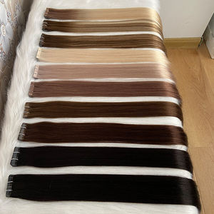 100% 人头马处女头发直发双拉皮肤聚氨酯纤细头发延伸带纤细聚氨酯胶带隐形头发延伸 - Product Image 6