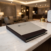 Porte-menu en cuir PU personnalisé EASTON avec logo pour hôtel, restaurant, dossier de visiteurs, luxe abordable