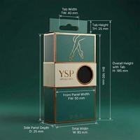 Caja de Embalaje de Cartón con Orificio para Colgar y Ventana Circular, Personalizable con Logotipo, Color Verde, para Venta Minorista de Calcetería y Prendas para las Piernas
