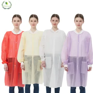 L'usine produit des salopettes de travail jetables pour femmes robe de spa blouses de laboratoire colorées pour femmes