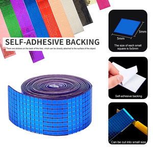 Adesivi a <span class=keywords><strong>Specchio</strong></span> Quadrati per Palla da Discoteca, 1m di Lunghezza, Pezzi di Vetro a <span class=keywords><strong>Specchio</strong></span> Reali, Fogli di Piastrelle a Mosaico per Discoteca - Product Image 4