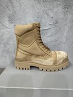 Bottes en toile verte de style militaire Canlin, lacées, semelle intermédiaire en cuir véritable, semelle en caoutchouc épaisse et durable, tendance de la mode pour toutes les saisons