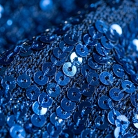 Tissu à paillettes réversibles de haute qualité, extensible, brodé, rond, plat, noir, effet écailles de poisson, 3 mm, pour robe de mariée