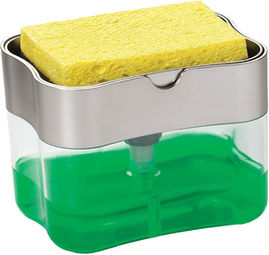 Dispensador <span class=keywords><strong>de</strong></span> Jabón Líquido <span class=keywords><strong>de</strong></span> Alta Calidad 2 en 1 con Bomba y Soporte para Esponja para Lavar Platos - Product Image 1