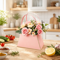 Boîtes en carton pour bouquets floraux, recyclables, pour arrangements de remise de diplômes, mariage, fête, sac cadeau portable pour fleurs avec poignée
