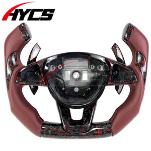 Pour <span class=keywords><strong>Mercedes</strong></span> Benz W205amg C63amg A45amg volant en Fiber de carbone avec manettes de vitesse CUSTOM Sports <span class=keywords><strong>F1</strong></span> Style rouge forgé - Product Image 1