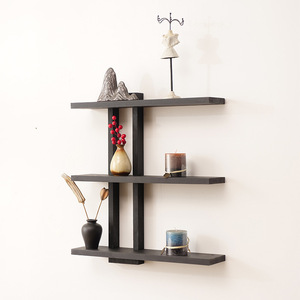 Wooden <b>Wall</b> <b>Mounted</b> Floating <b>Shelf</b> 3 Tier Rectangle Durable Storage Rack For Living Room - Product Image 2