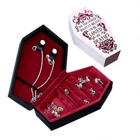 Boîte à bijoux portable en cuir PU, forme cercueil, style vintage, logo anime, luxe léger, pour rangement
