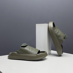 Claquettes pour hommes en EVA à rayures or blanc, à bout ouvert, antidérapantes, pour l'intérieur, d'été, à motif uni, avec doublure en PU, chaussures décontractées - Product Image 4