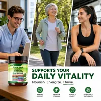 Complément Adaptogène 24-en-1 : Capsules de Corossol, Shilajit, Mousse de Mer, Crinière de Lion pour la Santé Immunitaire, Énergétique et Cérébrale – 60 Comprimés – Adulte – OEM ODM