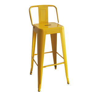 鉄製ダイニングチェア背もたれ付き工業スタイル屋外バーベキュー & カフェミルクティーショップ家庭用家具用ハイバーチェア - Product Image 5