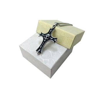 Großhandel Gothic Punk Edelstahl Schädel Anhänger Trendy Cross Fantasy Link Kette Halsketten Christian Schmuck <span class=keywords><strong>Promo</strong></span> Geschenk - Product Image 3