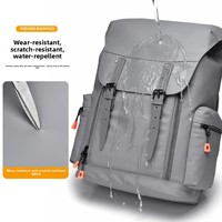 Sac à dos pour ordinateur portable en polyester résistant à l'usure, design ergonomique à rabat, idéal pour les étudiants et les voyages en extérieur