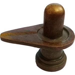 หัตถกรรม parijat เครื่องทองเหลืองขนาดเล็ก shivlinga sivalingam pooja Murti Idol for shiva Temple Mandir Decor Antique-1 Vastu ของขวัญ - Product Image 2