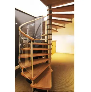 厂家批发弧形楼梯新品铝玻璃楼梯螺旋楼梯