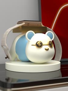 งานฝีมือเรซิ่นสร้างสรรค์ งานแฮนด์เมด ลายสัตว์เพ้นท์มือ แท่นชาร์จพร้อมที่วางของตกแต่ง สไตล์น่ารัก สำหรับ Apple - Product Image 4